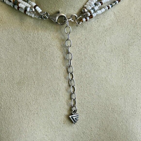 Silpada Multi-Strand Silver, Freshwater Pearl & Jasper Necklace and Earrings Set - Picture 5 of 5